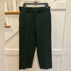 Vintage Woolrich Men's Dark Green Wool Trousers